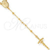 Rosario Mediano 5.204.006.24 Oro Laminado, Diseño de Divino Niño y Crucifijo, Pulido, Tono Dorado