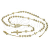 Rosario Mediano 5.208.002.24 Oro Laminado, Diseño de Sagrado Corazon de Maria y Crucifijo, Pulido, Tono Dorado