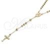 Rosario Mediano 5.208.003.24 Oro Laminado, Diseño de Altagracia y Crucifijo, Pulido, Tono Dorado