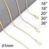 Gargantilla Basica 5.223.033.18 Oro Laminado, Diseño de Cubana, Pulido, Tono Dorado (0.40 Gauge, 01 MM Thickness, 18 Inches Length)