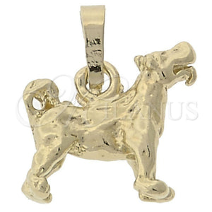 Dije Elegante 5.183.034 Oro Laminado, Diseño de Perro, Pulido, Tono Dorado