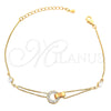 Pulsera Elegante 03.171.0001 Oro Laminado, con Blanca Cristal, Pulido, Tono Dorado (8 Inches Length)