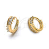 Argolla Huggie 5.132.015 Oro Laminado, con Zirconia Cubica Blanca, Pulido, Tono Dorado