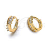 Argolla Huggie 5.132.015 Oro Laminado, con Blanca Zirconia Cubica, Pulido, Tono Dorado