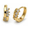 Argolla Huggie 5.132.015 Oro Laminado, con Zirconia Cubica Blanca, Pulido, Tono Dorado