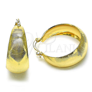 Argolla Mediana 5.150.016.30 Oro Laminado, Diseño de Espiral, Diamantado, Tono Dorado