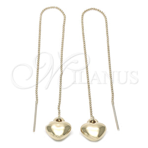 Arete Violador 02.64.0582 Oro Laminado, Diseño de Corazón, Pulido, Tono Dorado