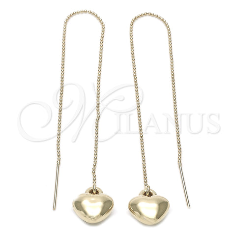 Arete Violador 02.64.0582 Oro Laminado, Diseño de Corazón, Pulido, Tono Dorado