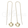 Arete Violador 02.64.0582 Oro Laminado, Diseño de Corazón, Pulido, Tono Dorado