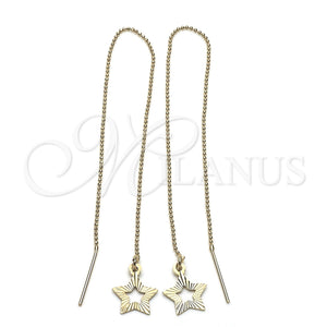 Arete Violador 02.64.0580 Oro Laminado, Diseño de Estrella, Pulido, Tono Dorado