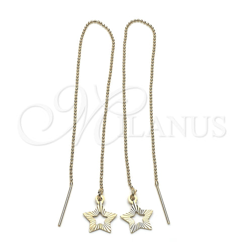 Arete Violador 02.64.0580 Oro Laminado, Diseño de Estrella, Pulido, Tono Dorado