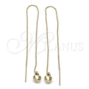 Arete Violador 02.64.0579 Oro Laminado, Diseño de Corazón, Pulido, Tono Dorado