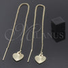 Arete Violador 02.64.0574 Oro Laminado, Diseño de Corazón, Pulido, Tono Dorado