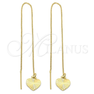 Arete Violador 02.64.0574 Oro Laminado, Diseño de Corazón, Pulido, Tono Dorado