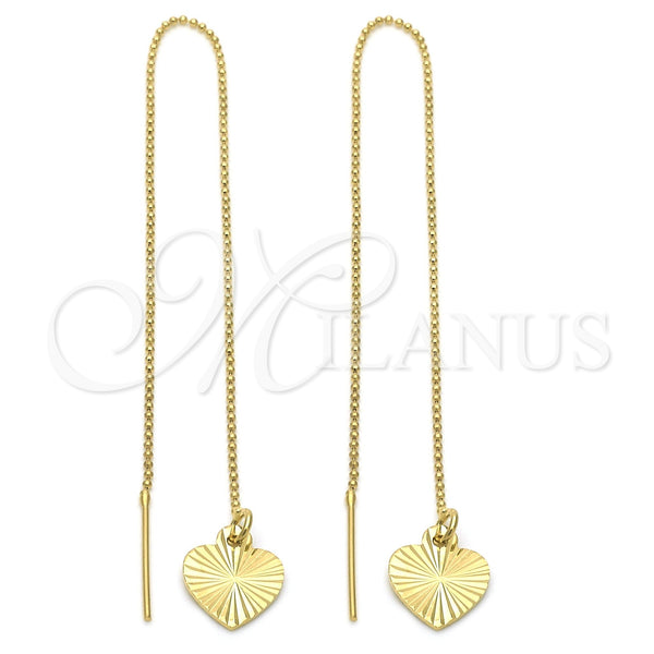 Arete Violador 02.64.0574 Oro Laminado, Diseño de Corazón, Pulido, Tono Dorado