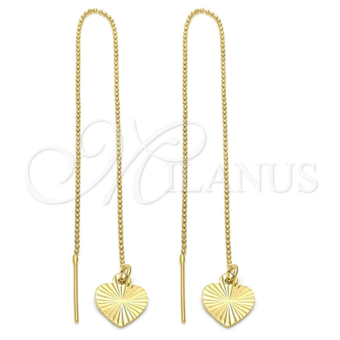 Arete Violador 02.64.0574 Oro Laminado, Diseño de Corazón, Pulido, Tono Dorado
