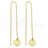 Arete Violador 02.64.0574 Oro Laminado, Diseño de Corazón, Pulido, Tono Dorado