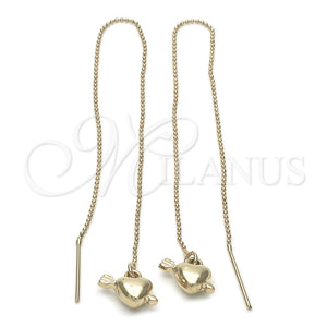 Arete Violador 02.64.0543 Oro Laminado, Diseño de Corazón, Pulido, Tono Dorado
