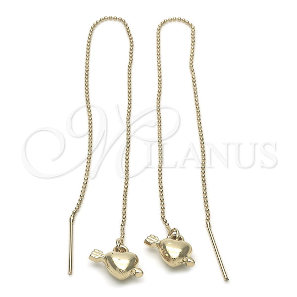 Arete Violador 02.64.0543 Oro Laminado, Diseño de Corazón, Pulido, Tono Dorado