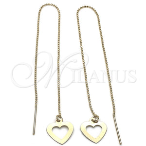 Arete Violador 02.64.0542 Oro Laminado, Diseño de Corazón, Pulido, Tono Dorado