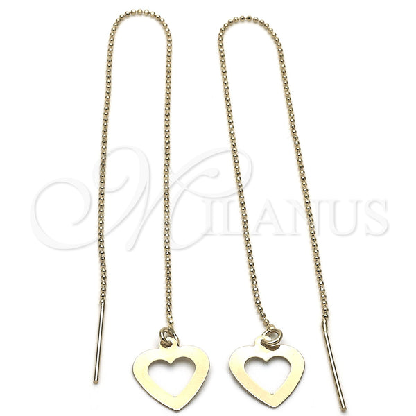 Arete Violador 02.64.0542 Oro Laminado, Diseño de Corazón, Pulido, Tono Dorado