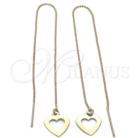 Arete Violador 02.64.0542 Oro Laminado, Diseño de Corazón, Pulido, Tono Dorado