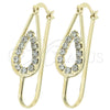 Argolla Mediana 5.152.017 Oro Laminado, Diseño de Gota, con Blanca Zirconia Cubica, Pulido, Tono Dorado