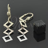 Arete Largo 02.63.2171 Oro Laminado, Diamantado, Tres Tonos