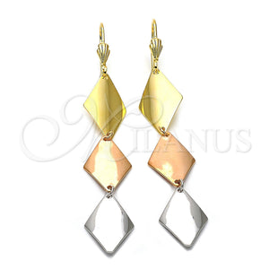 Arete Largo 02.63.2173 Oro Laminado, Pulido, Tres Tonos