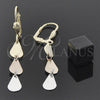 Arete Largo 02.63.2185 Oro Laminado, Diseño de Gota, Pulido, Tres Tonos