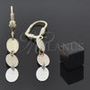 Arete Largo 02.63.2188 Oro Laminado, Cepillado, Tres Tonos