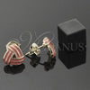 Arete Dormilona 5.126.056.1 *PROMO* Oro Laminado, Diseño de Nudo, Esmaltado Rosado, Tono Dorado