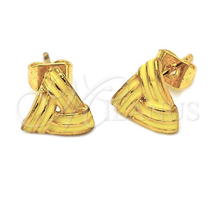 Arete Dormilona 5.126.032.1 *PROMO* Oro Laminado, Diseño de Nudo, Esmaltado Amarillo, Tono Dorado