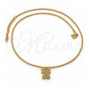 Collares con Dije 04.91.0002 Oro Laminado, Diseño de Niñita Pequeña, con Micro Pave Blanca, Pulido, Tono Dorado (18 Pulgadas de Largo)