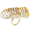 Docena de Aros 03.08.0088.01 Chapa de Oro, Diamantado, Tres Tonos (06 MM Thickness, Size 1 (1.50 Diameter))