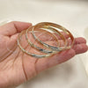 Docena de Aros 03.08.0088.04 Chapa de Oro, Diamantado, Tres Tonos (06 MM Thickness, Size 4 (2.25 Diameter))