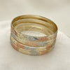 Docena de Aros 03.08.0088.04 Chapa de Oro, Diamantado, Tres Tonos (06 MM Thickness, Size 4 (2.25 Diameter))