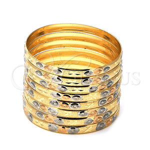 Docena de Aros 03.08.0088.05 Chapa de Oro, Diamantado, Tres Tonos (06 MM Thickness, Size 5 (2.50 Diameter))