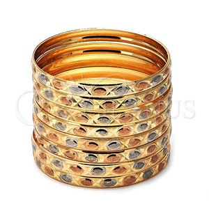 Docena de Aros 03.08.0088.06 Chapa de Oro, Diamantado, Tres Tonos (06 MM Thickness, Size 6 (2.75 Diameter))