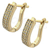 Argolla Huggie 02.162.0008 Oro Laminado, con Onix Negro Micro Pave, Pulido, Tono Dorado