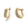 Argolla Huggie 02.162.0008 Oro Laminado, con Onix Negro Micro Pave, Pulido, Tono Dorado