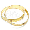 Juego de Aro 03.08.0106.05 Chapa de Oro, Diseño de Osito, Diamantado, Tres Tonos (10 MM Thickness, Size 5 (2.50 Diameter))