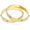 Juego de Aro 03.08.0106.05 Chapa de Oro, Diseño de Osito, Diamantado, Tres Tonos (10 MM Thickness, Size 5 (2.50 Diameter))