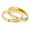 Juego de Aro 03.08.0106.06 Chapa de Oro, Diseño de Osito, Diamantado, Tres Tonos (10 MM Thickness, Size 6 (2.75 Diameter))