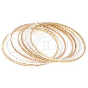 Aro Semanario 03.08.0125.06 Chapa de Oro, Diamantado, Tres Tonos (02 MM Thickness, Size 6 (2.75 Diameter))