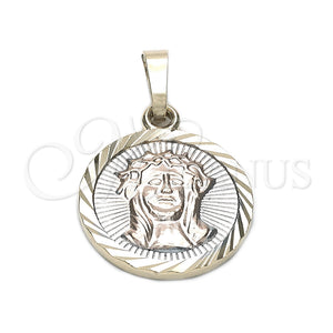 Dije Religioso 05.163.0040.1 Oro Laminado, Diseño de Jesus, Diamantado, Tres Tonos