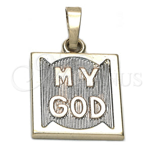 Dije Religioso 05.163.0044.1 Oro Laminado, Diamantado, Tres Tonos