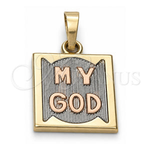 Dije Religioso 05.163.0044.1 Oro Laminado, Diamantado, Tres Tonos