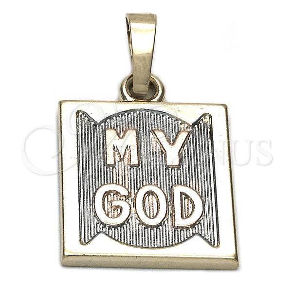 Dije Religioso 05.163.0044.1 Oro Laminado, Diamantado, Tres Tonos