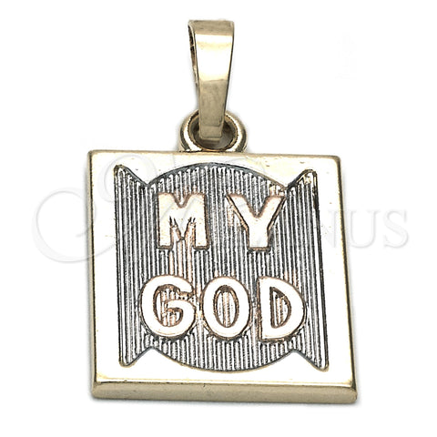 Dije Religioso 05.163.0044.1 Oro Laminado, Diamantado, Tres Tonos